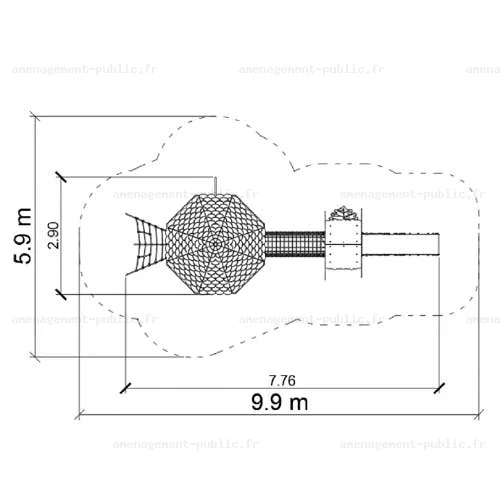 Structure multi-activités pour aires de jeux extérieur 